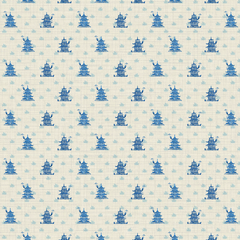The Wanderer Mini Chinoiserie Pagodas Wallpaper