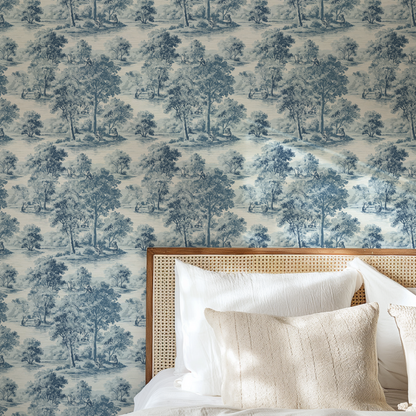 Rum On The Water Scenic Toile Wallpaper
