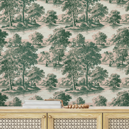 Rum On The Water Scenic Toile Wallpaper