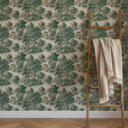 Rum On The Water Scenic Toile Wallpaper
