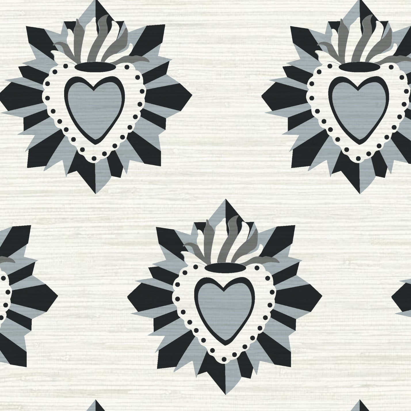 June St. George blue and white sacred burning heart wallpaper wall covering grasscloth grass cloth paper weave textured custom luxury natural woman artist women contemporary modern interior design bold tailor made Eco-Friendly
Non-toxic
High-quality 
Sustainable
Retro chic
Grand millennial
Maximalism 
Traditional
Dopamine decor
girly

