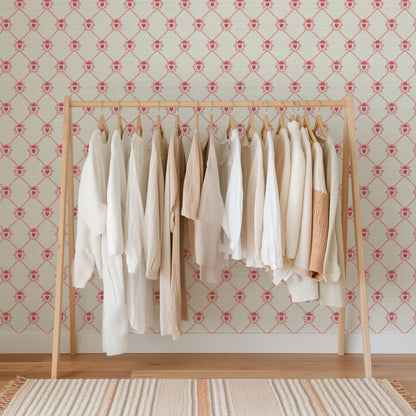 June St. George red and pink sacred burning hearts on white wallpaper wall covering grasscloth grass cloth paper weave textured custom luxury natural woman artist women contemporary modern interior design bold tailor made Eco-Friendly
Non-toxic
High-quality 
Sustainable
Retro chic
Grand millennial
Maximalism 
Traditional
Dopamine decor
girly
