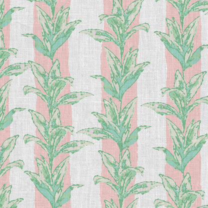 Sanibel Stripe Palm Leaf Linen Wallpaper