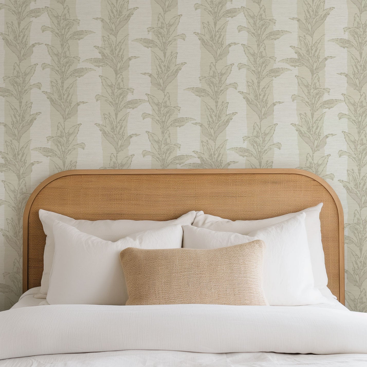 Sanibel Stripe Palm Leaf Wallpaper