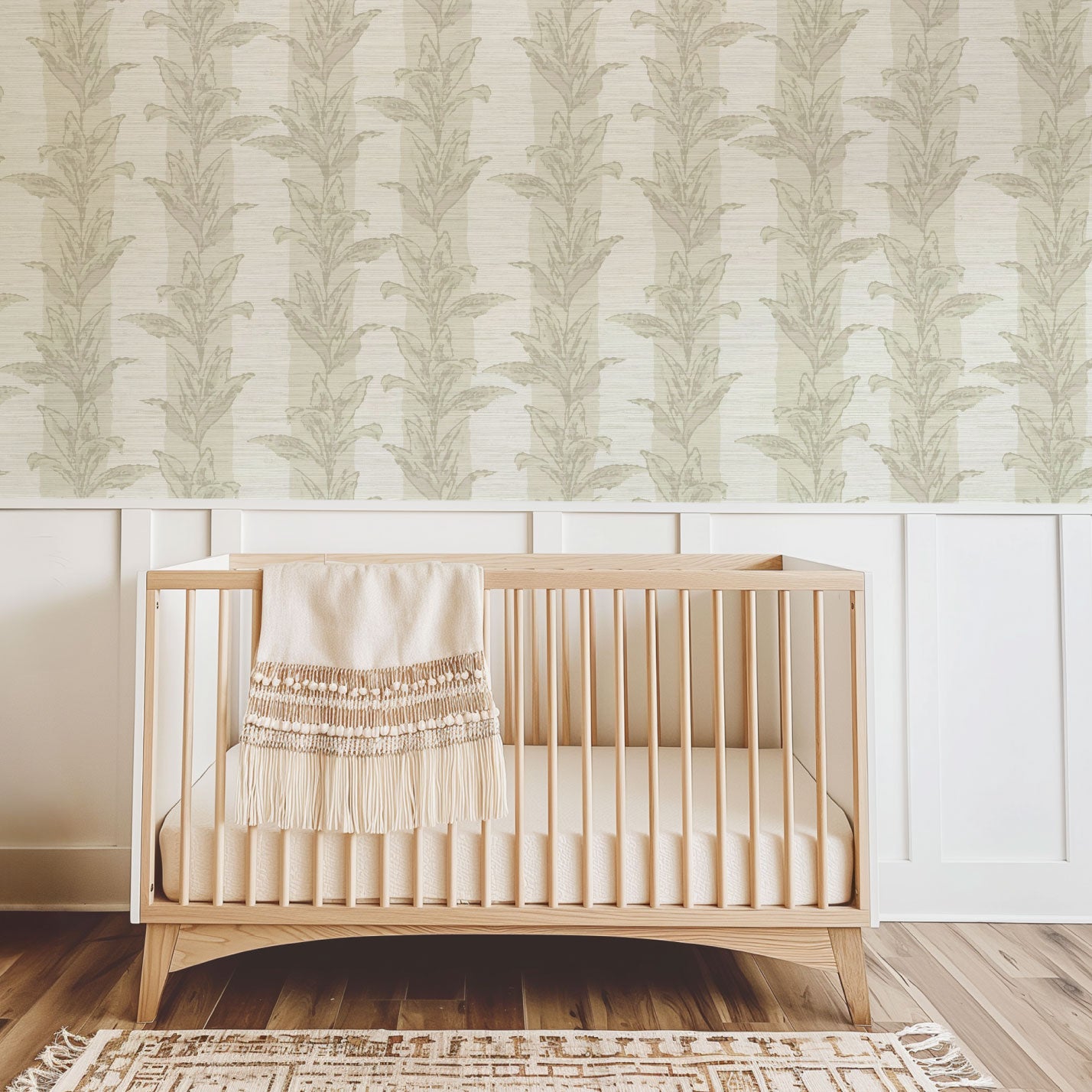 Sanibel Stripe Palm Leaf Wallpaper