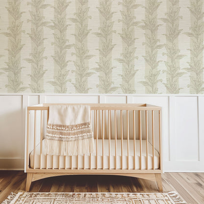 Sanibel Stripe Palm Leaf Wallpaper