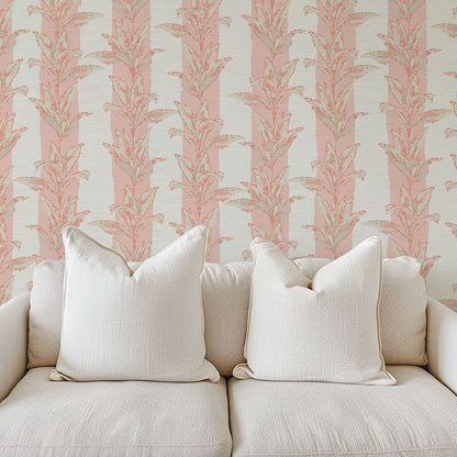 Sanibel Stripe Palm Leaf Wallpaper