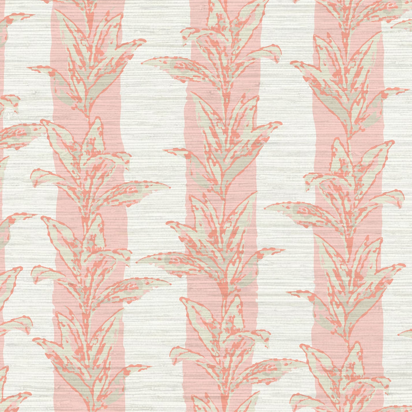 Sanibel Stripe Palm Leaf Wallpaper