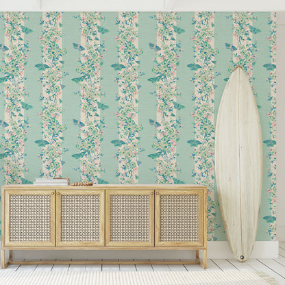 She’s Like the Wind Butterfly Stripe Wallpaper