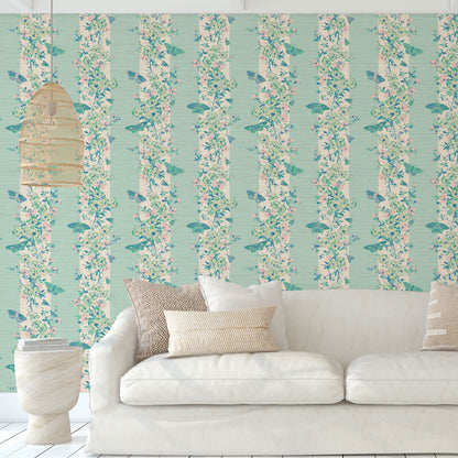 She’s Like the Wind Butterfly Stripe Wallpaper