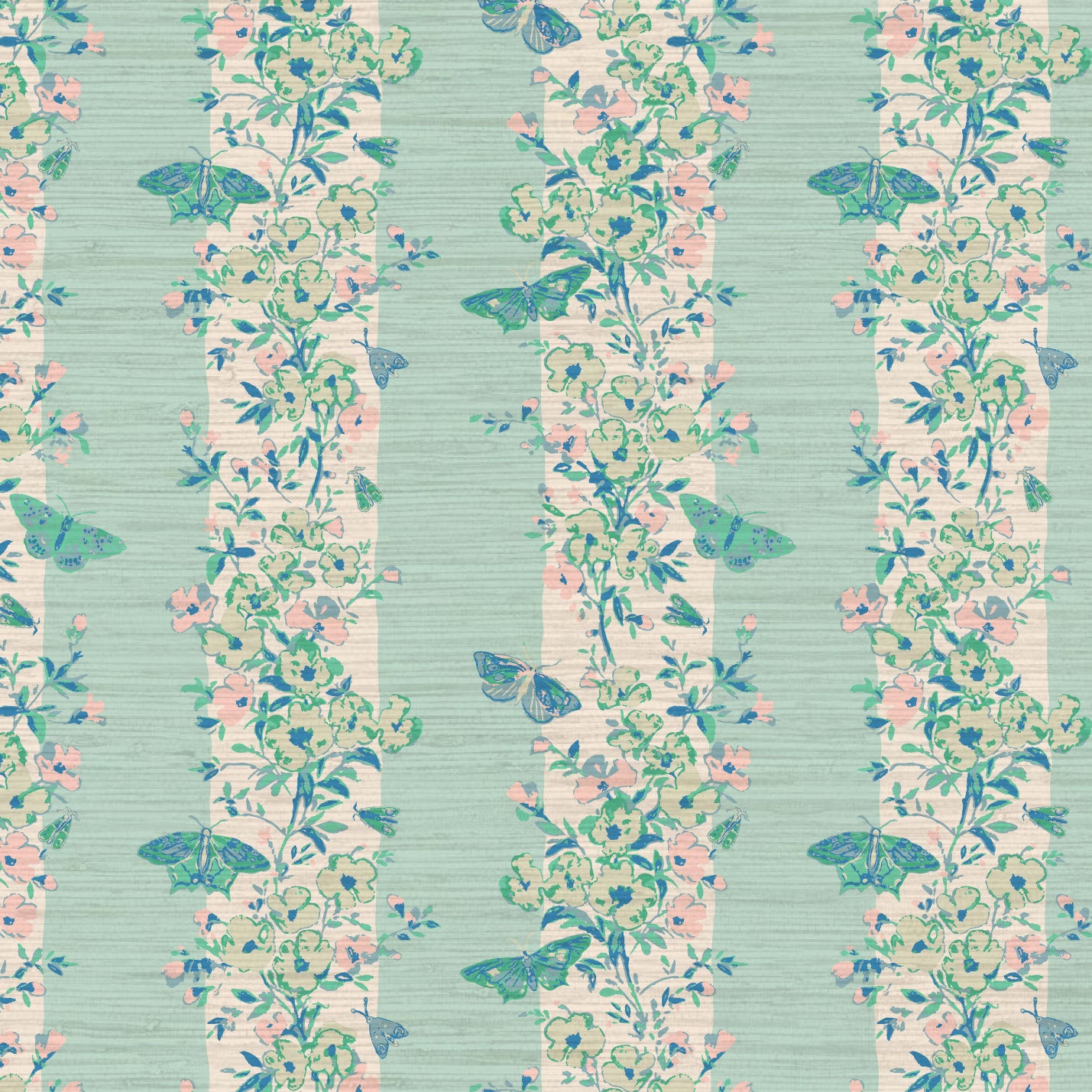 She’s Like the Wind Butterfly Stripe Wallpaper
