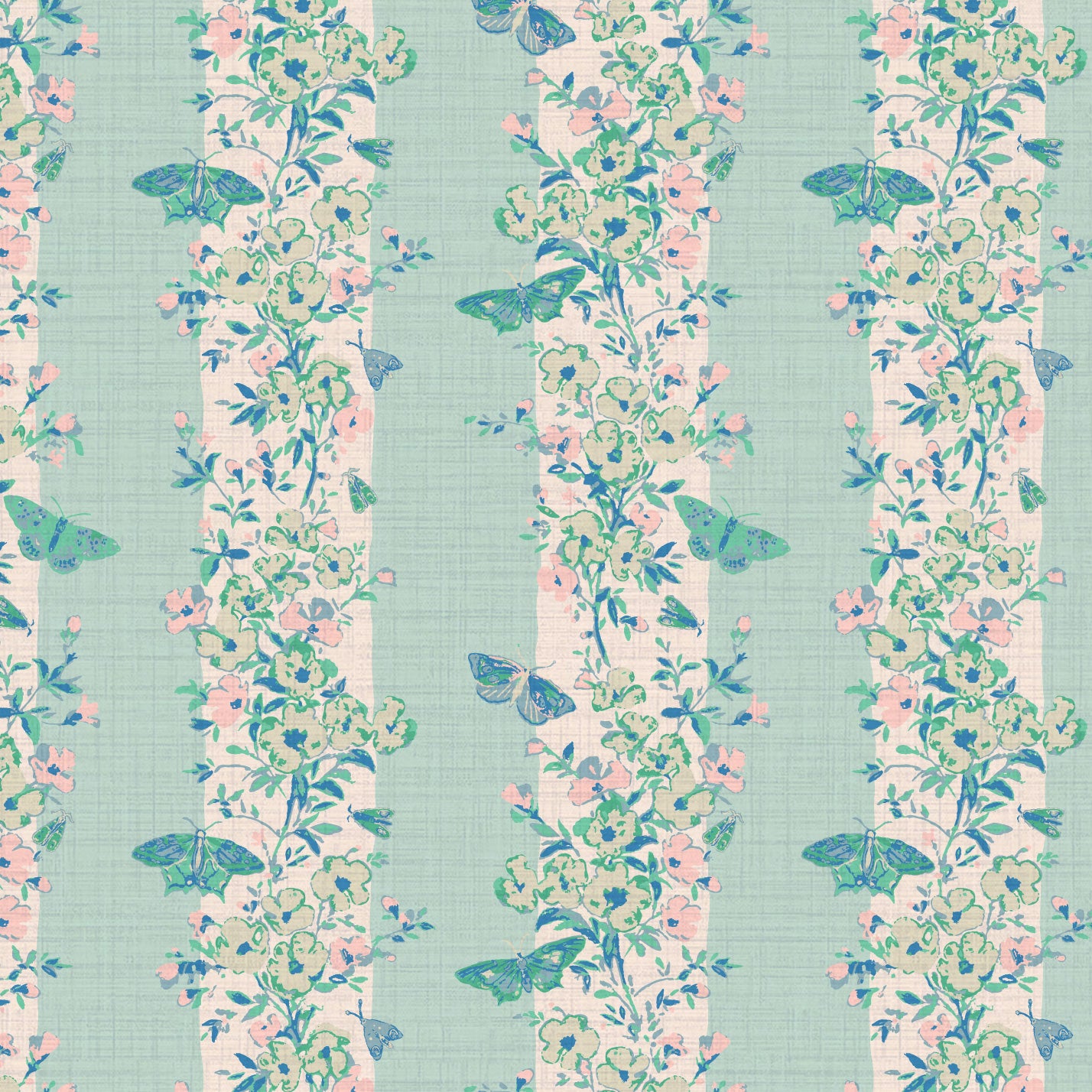 She’s Like the Wind Butterfly Stripe Wallpaper