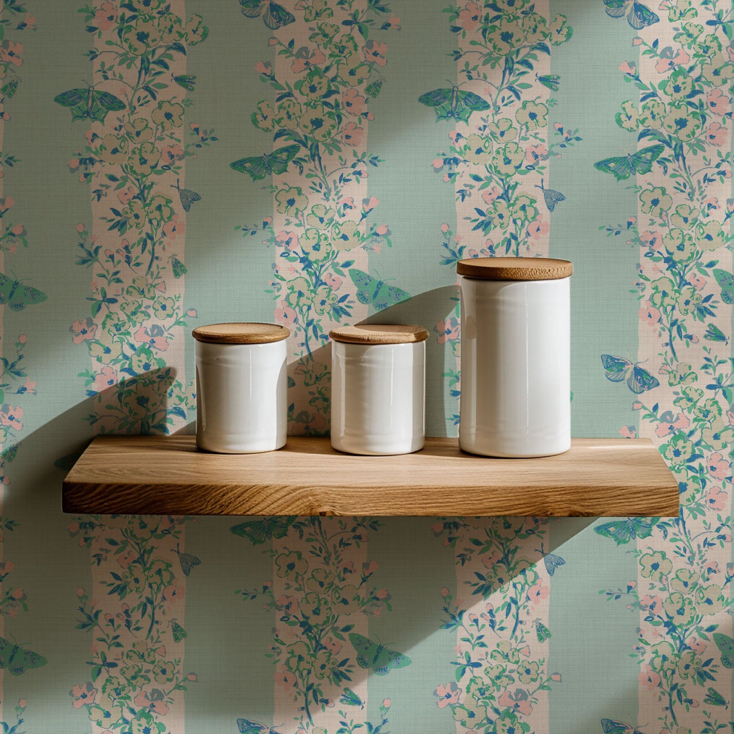 She’s Like the Wind Butterfly Stripe Wallpaper