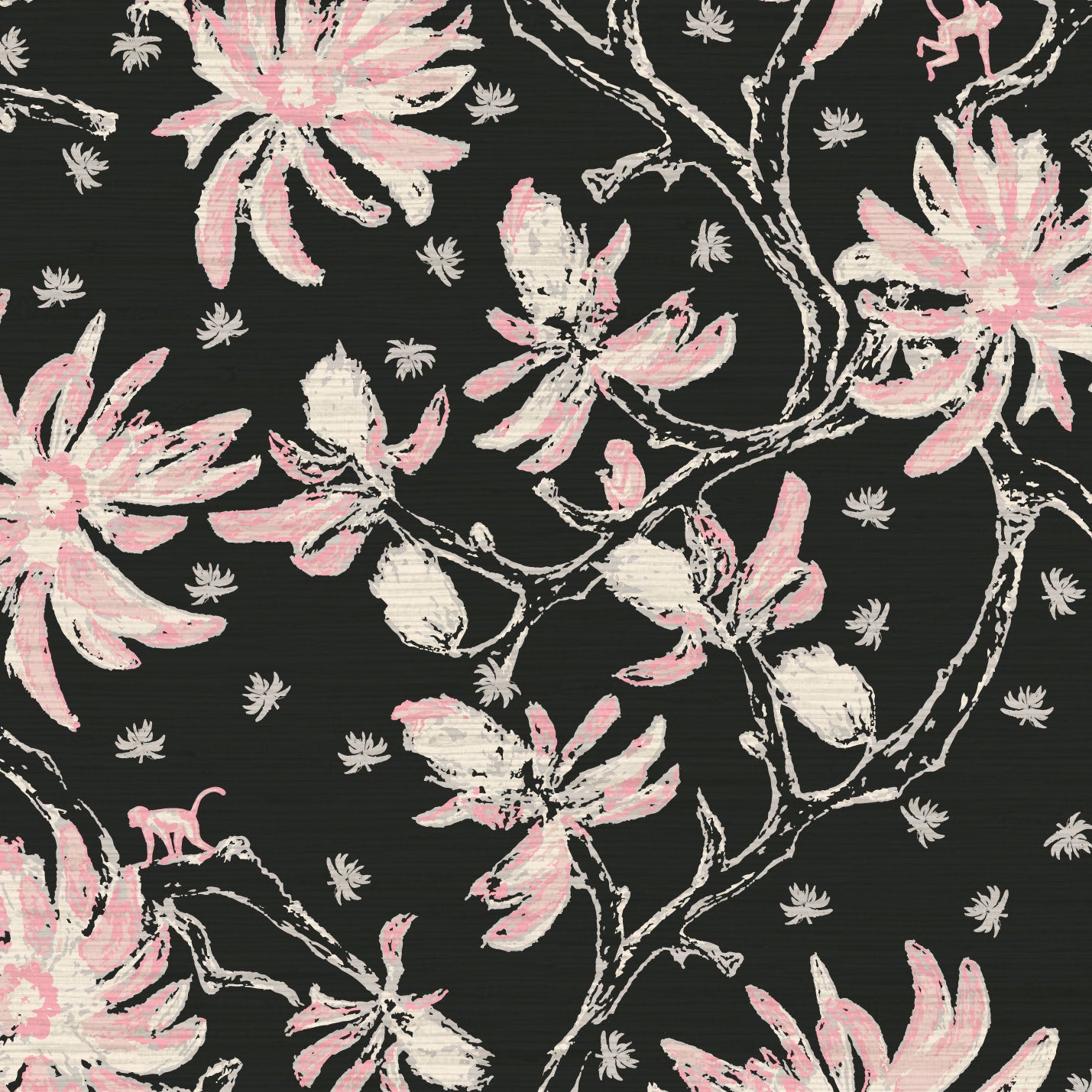 Shock the Monkey Chinoiserie Botanical Wallpaper