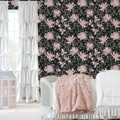 Shock the Monkey Chinoiserie Botanical Linen Wallpaper