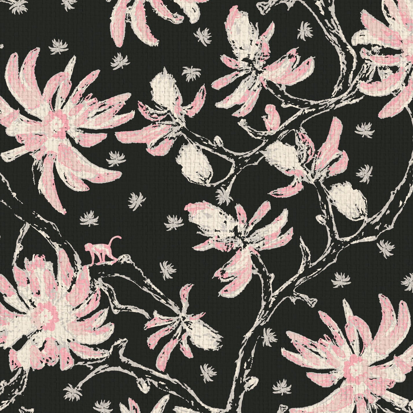 Shock the Monkey Chinoiserie Botanical Wallpaper