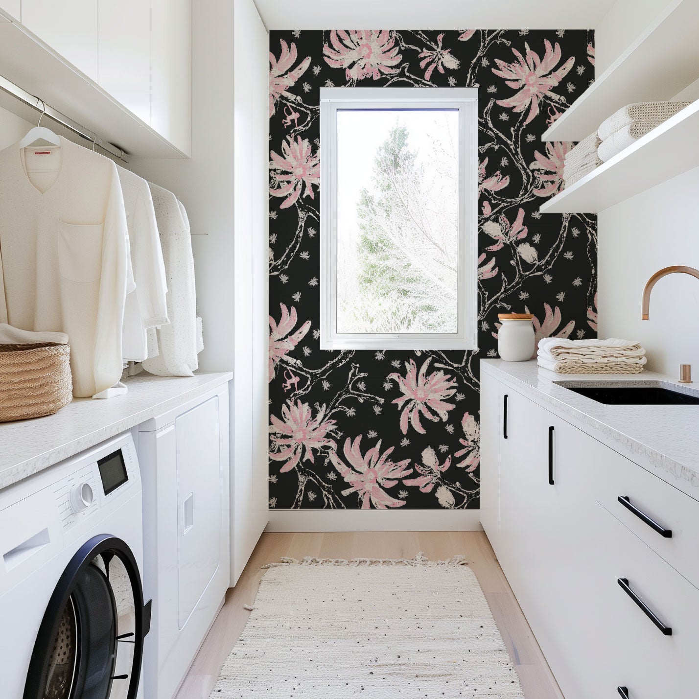 Shock the Monkey Chinoiserie Botanical Wallpaper