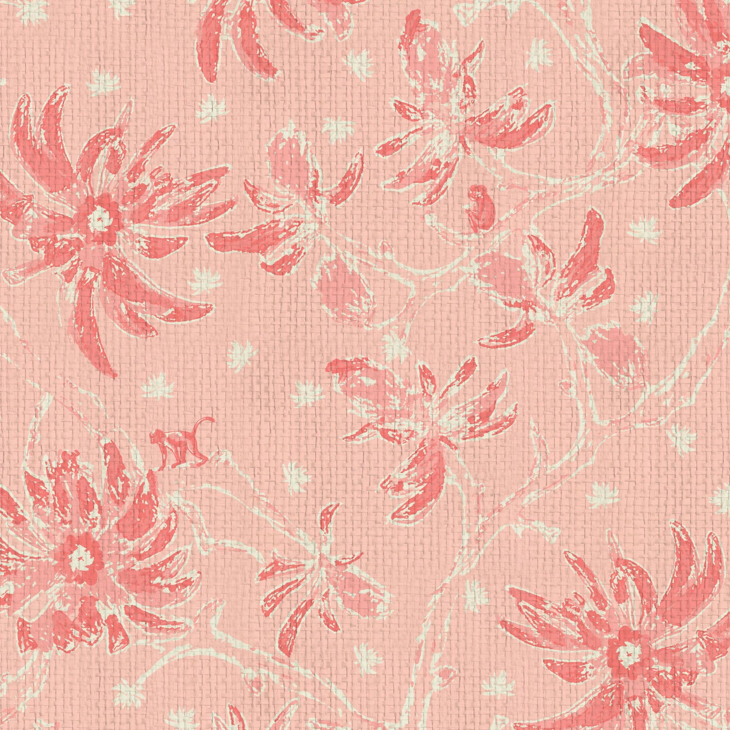 Shock the Monkey Chinoiserie Botanical Wallpaper
