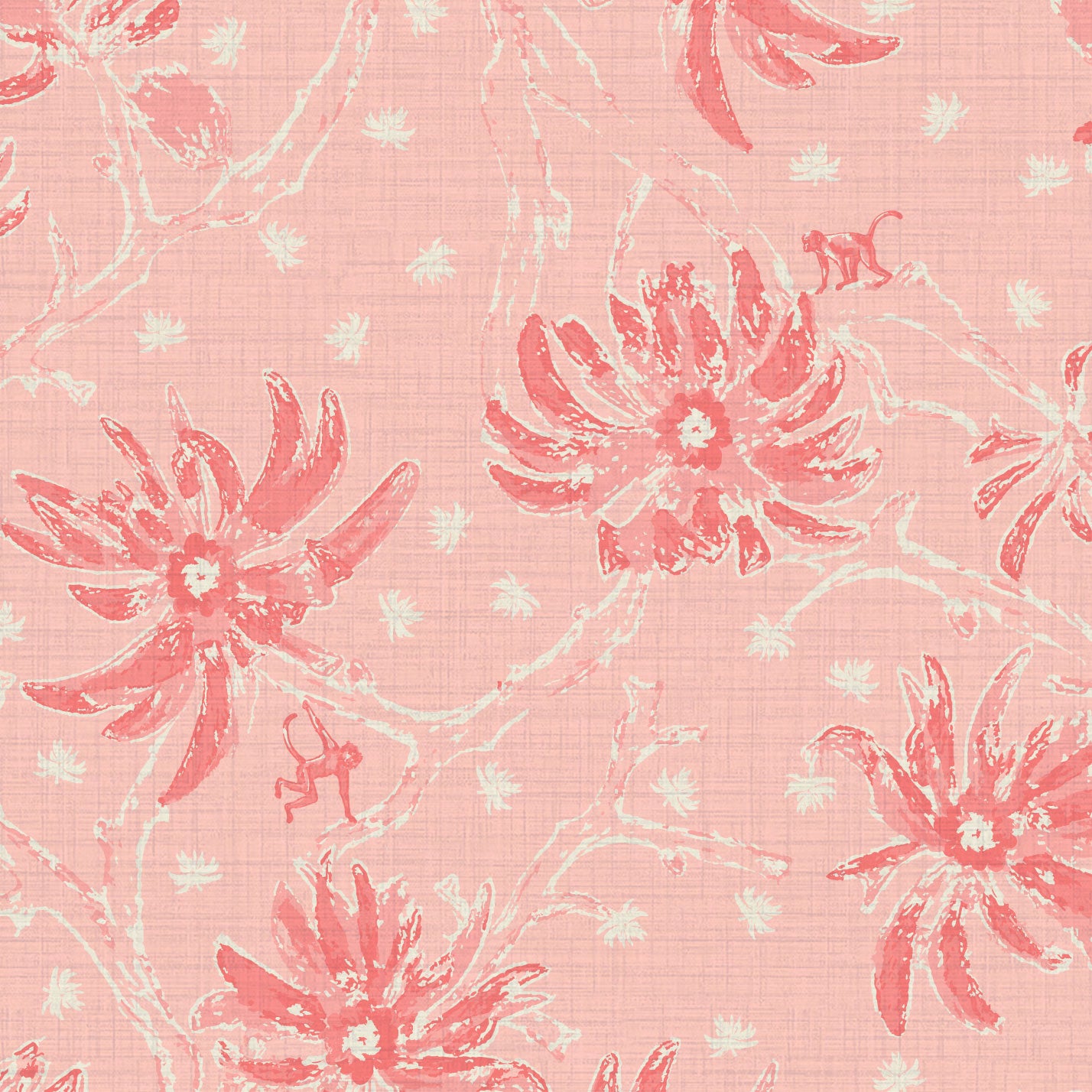 Shock the Monkey Chinoiserie Botanical Wallpaper