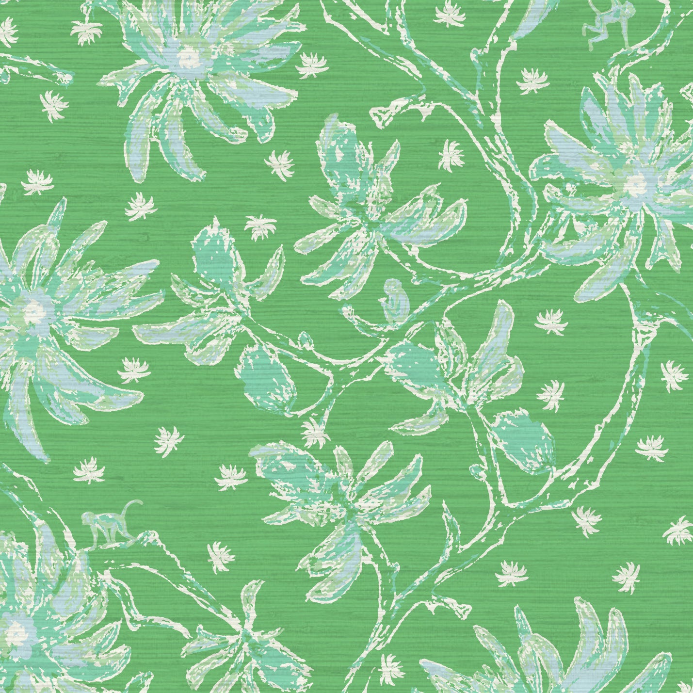 Shock the Monkey Chinoiserie Botanical Wallpaper