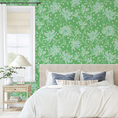 Shock the Monkey Chinoiserie Botanical Wallpaper