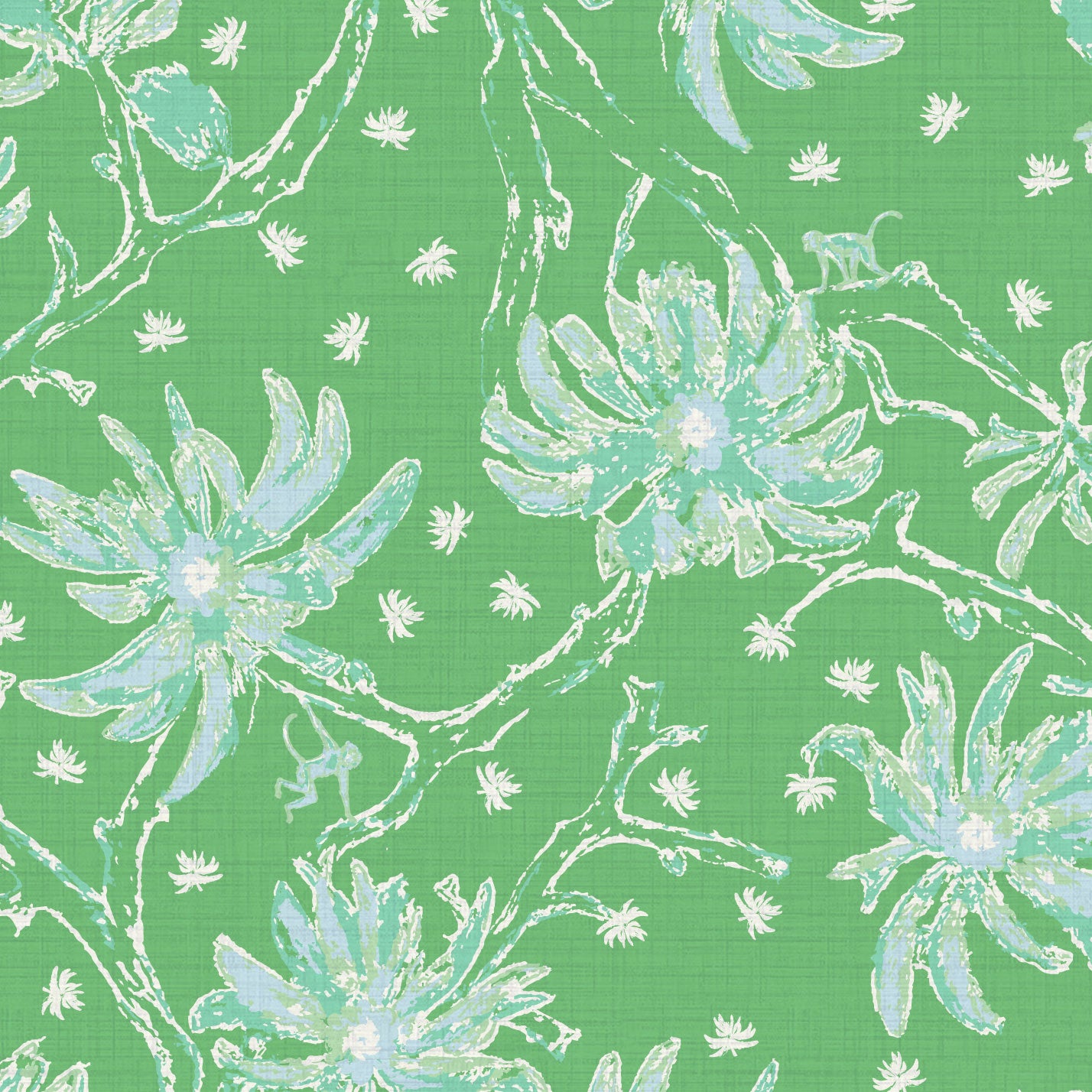 Shock the Monkey Chinoiserie Botanical Wallpaper
