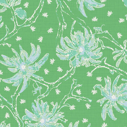 Shock the Monkey Chinoiserie Botanical Wallpaper
