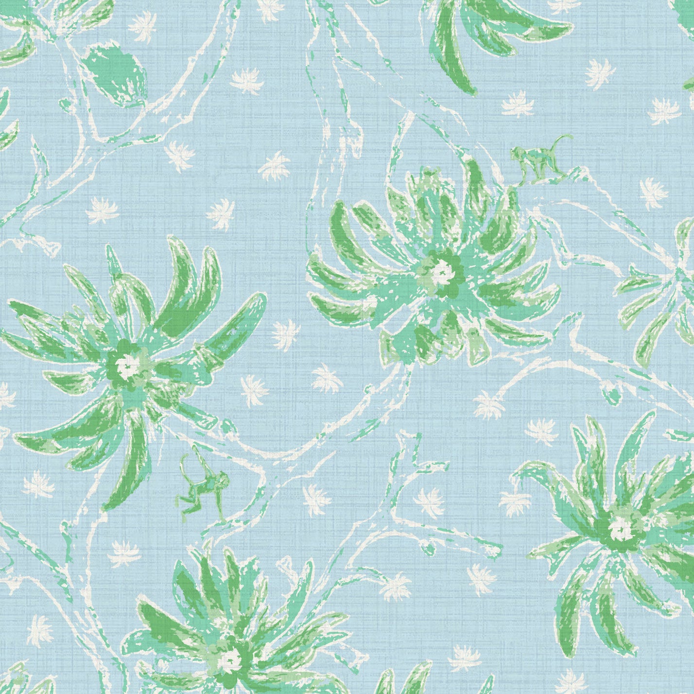 Shock the Monkey Chinoiserie Botanical Wallpaper