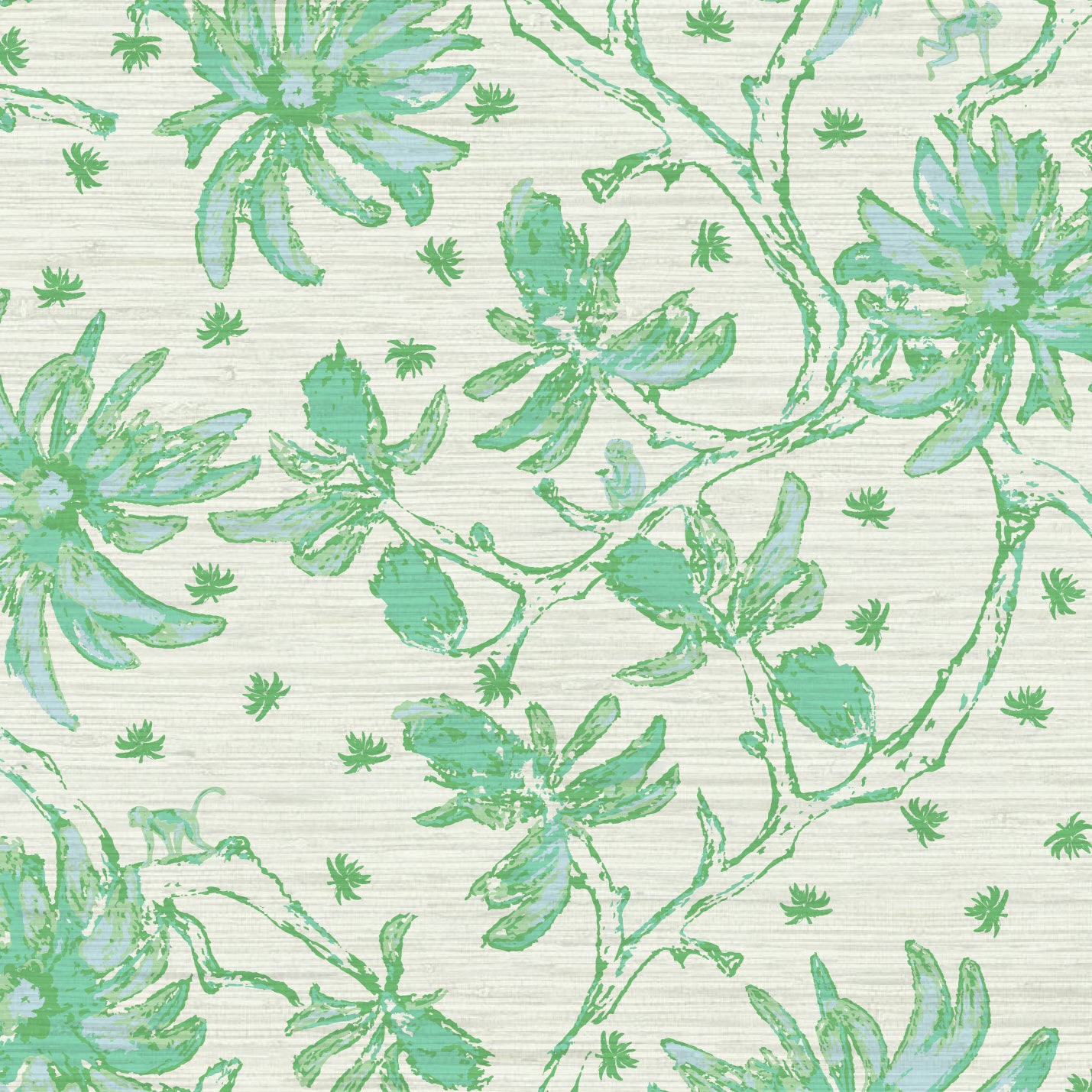 Shock the Monkey Chinoiserie Botanical Wallpaper