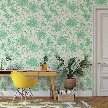 Shock the Monkey Chinoiserie Botanical Wallpaper