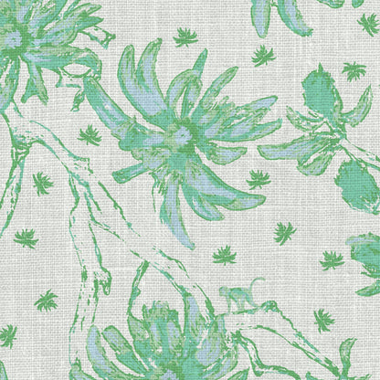 Natural Textured Eco-Friendly Non-toxic High-quality Sustainable practices Sustainability Wall covering Wallcovering Wallpaper Luxury Contemporary Designer Custom interior Bespoke Tailor-made Nature inspired Bold Garden Wallpaper Chinoiserie Asian inspired chinz tree branches flowers flower floral garden monkey animal chinese asian inspired linen white with green and teal