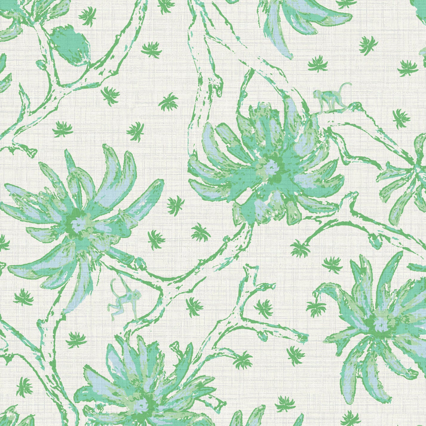 Shock the Monkey Chinoiserie Botanical Wallpaper