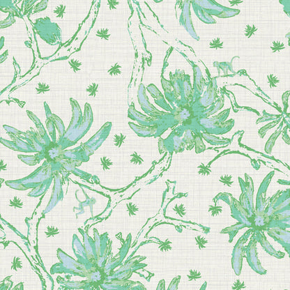 Shock the Monkey Chinoiserie Botanical Wallpaper