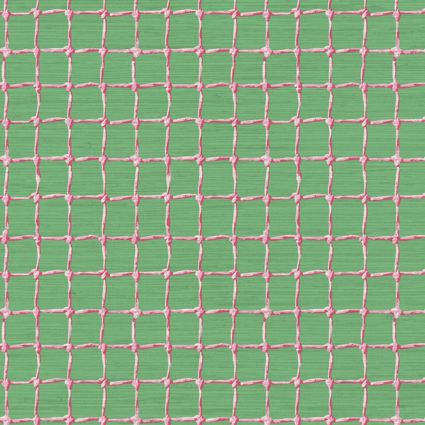 Grasscloth wallpaper Natural Textured Eco-Friendly Non-toxic High-quality Sustainable Interior Design Bold Custom Tailor-made Retro chic Tropical Jungle Coastal Cabana preppy Pickleball Sport gameroom kids stripe horizontal  kelly green grass neon hot pink net tennis pickleball