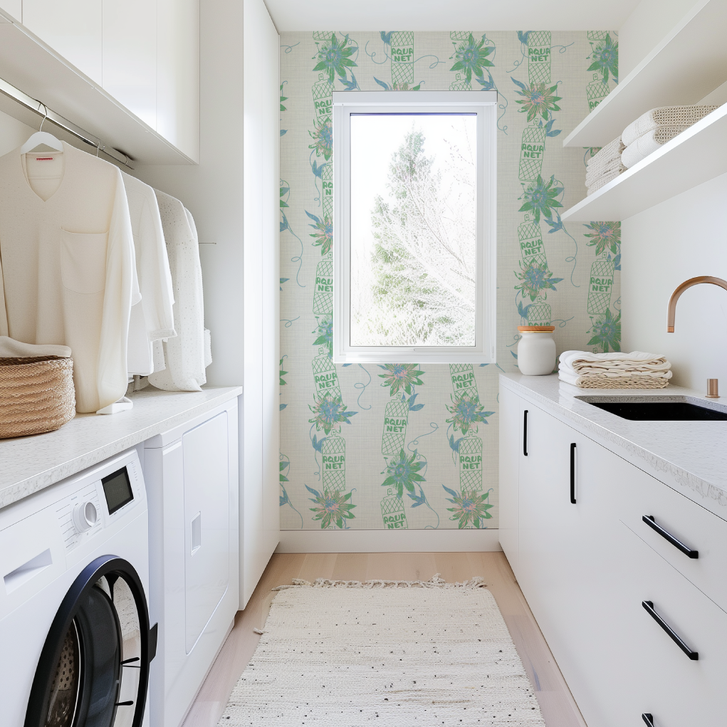 Sixteen Sprays Hairspray Striped Wallpaper