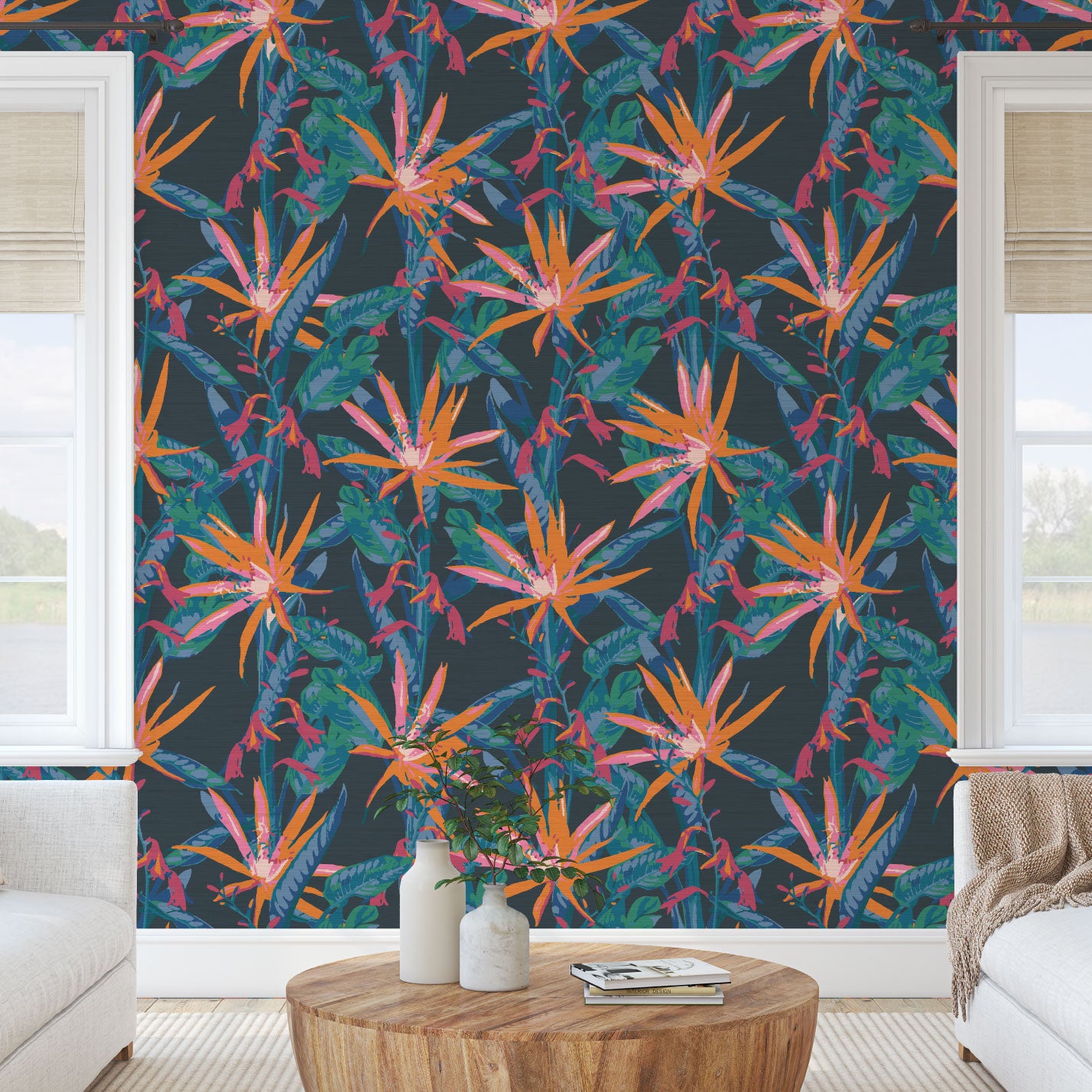 Smooth Operator Tropical Floral Wallpaper