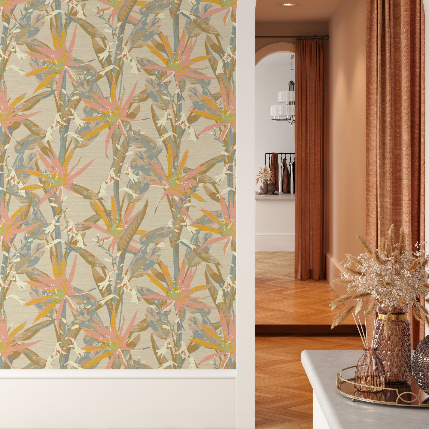 Smooth Operator Tropical Floral Wallpaper