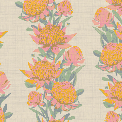 Someone Like You Protea Floral Stripe Wallpaper