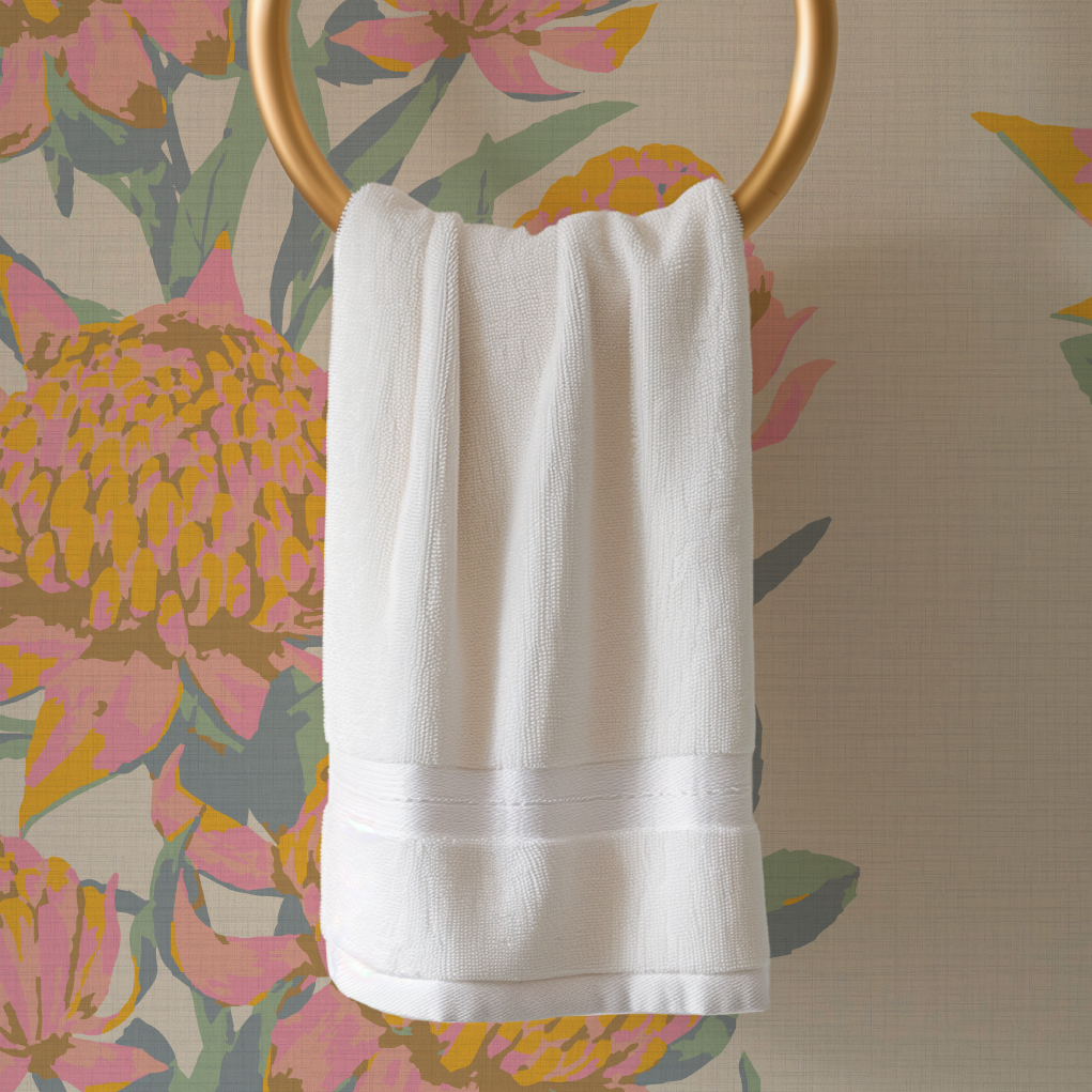 Someone Like You Protea Floral Stripe Wallpaper