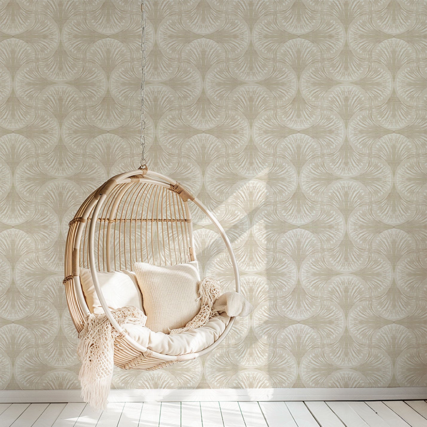 South Beach Watercolor Seashell Wallpaper by Little Blue Designs