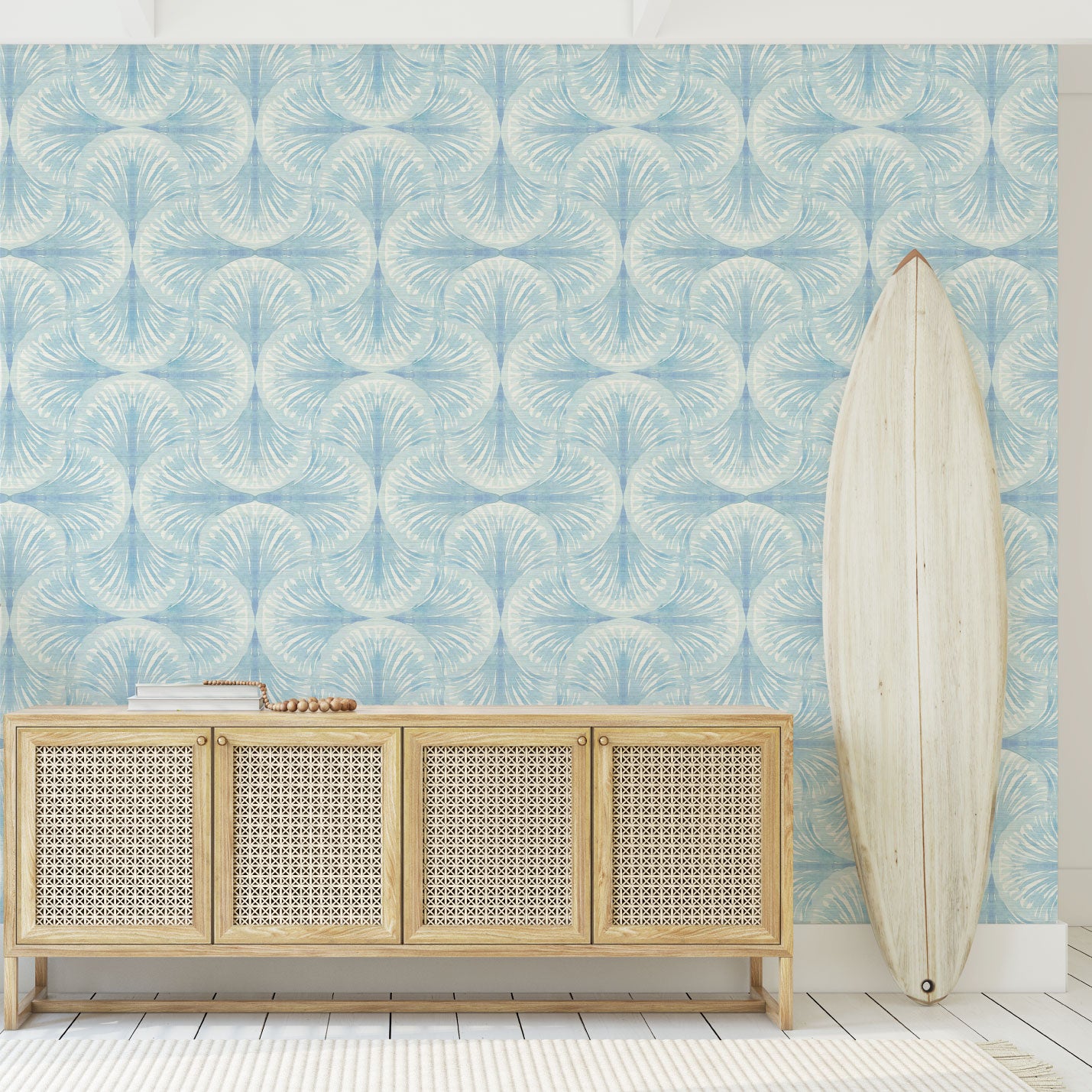 South Beach Watercolor Seashell Wallpaper by Little Blue Designs