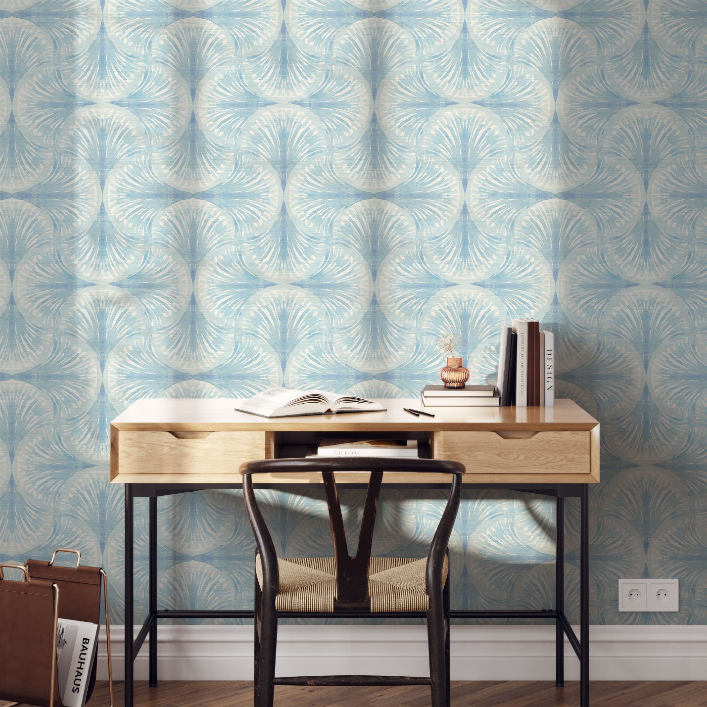 South Beach Watercolor Seashell Wallpaper by Little Blue Designs