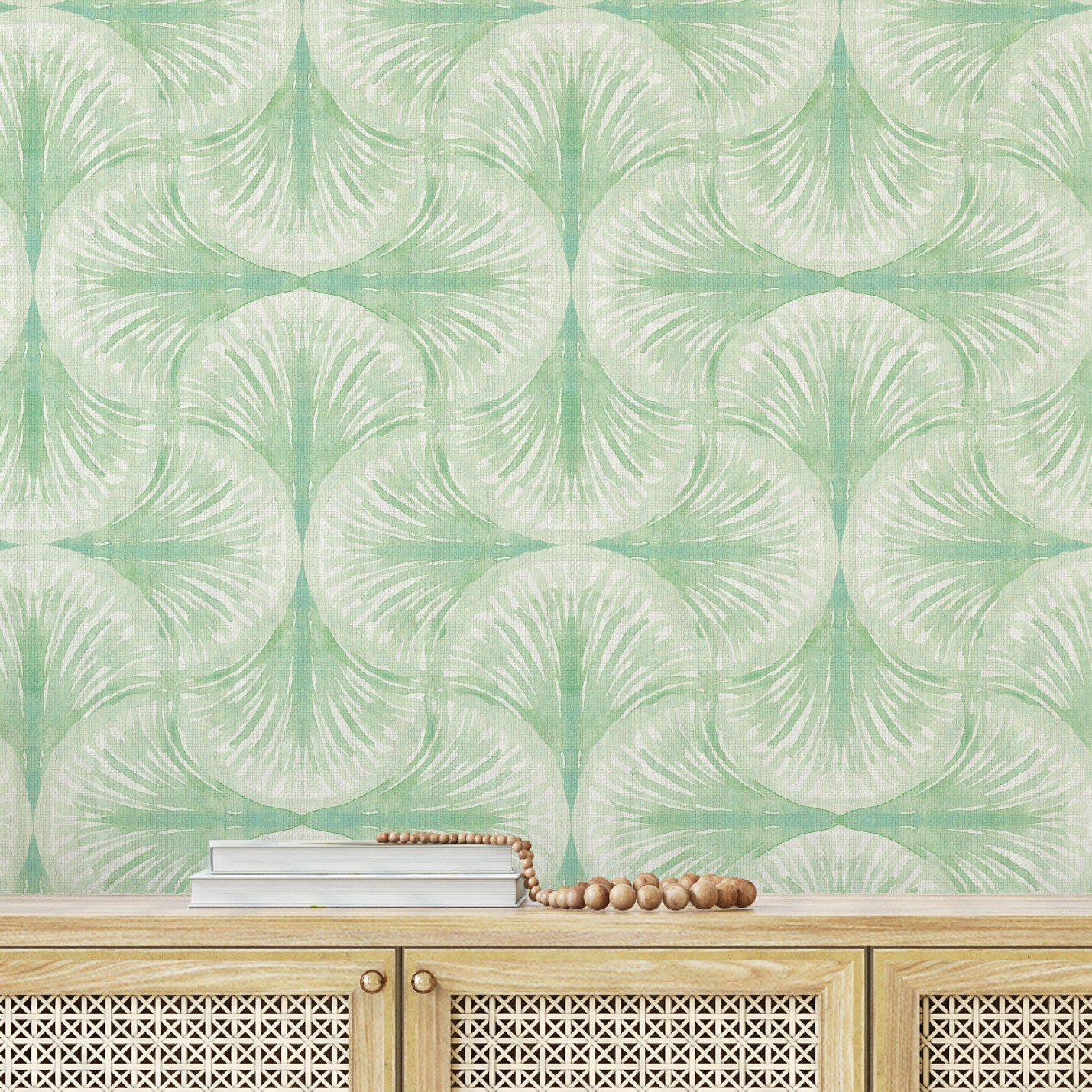 South Beach Watercolor Seashell Wallpaper by Little Blue Designs