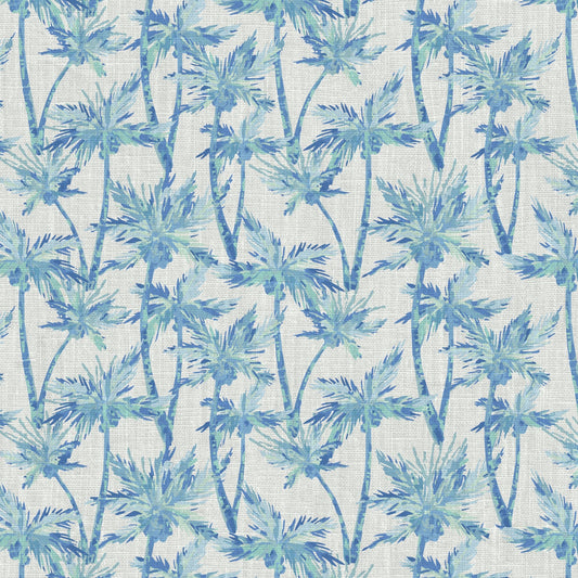 wallpaper Natural Textured Eco-Friendly Non-toxic High-quality Sustainable Interior Design Bold Custom Tailor-made Retro chic Tropical Jungle Coastal Garden Seaside Coastal Seashore Waterfront Vacation home styling Retreat Relaxed beach vibes Beach cottage Shoreline Oceanfront nature palm tree palms tonal cream sand off-white ocean sky surf blue teal linen