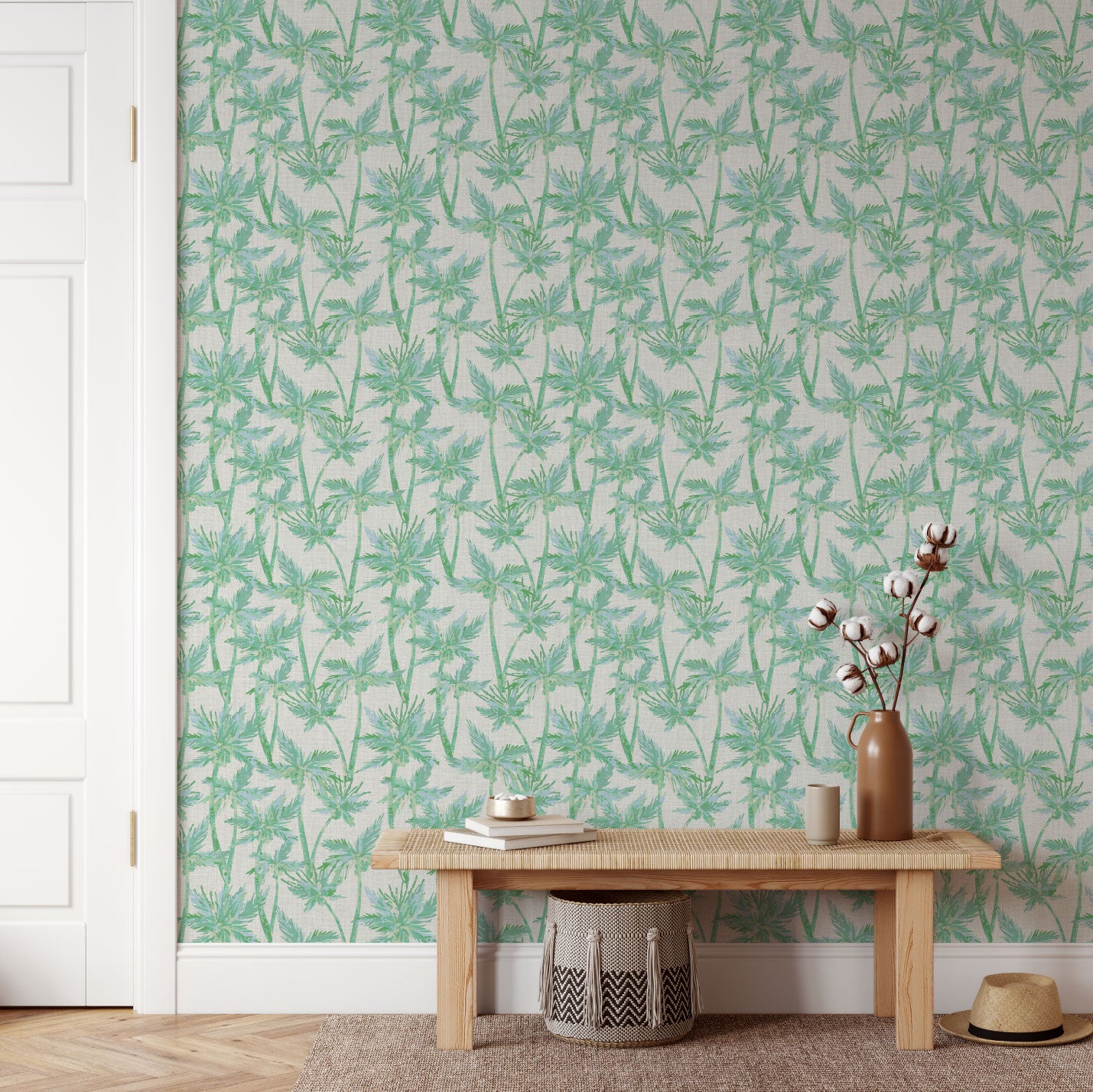 St. Elmo's Palm Trees Linen Wallpaper