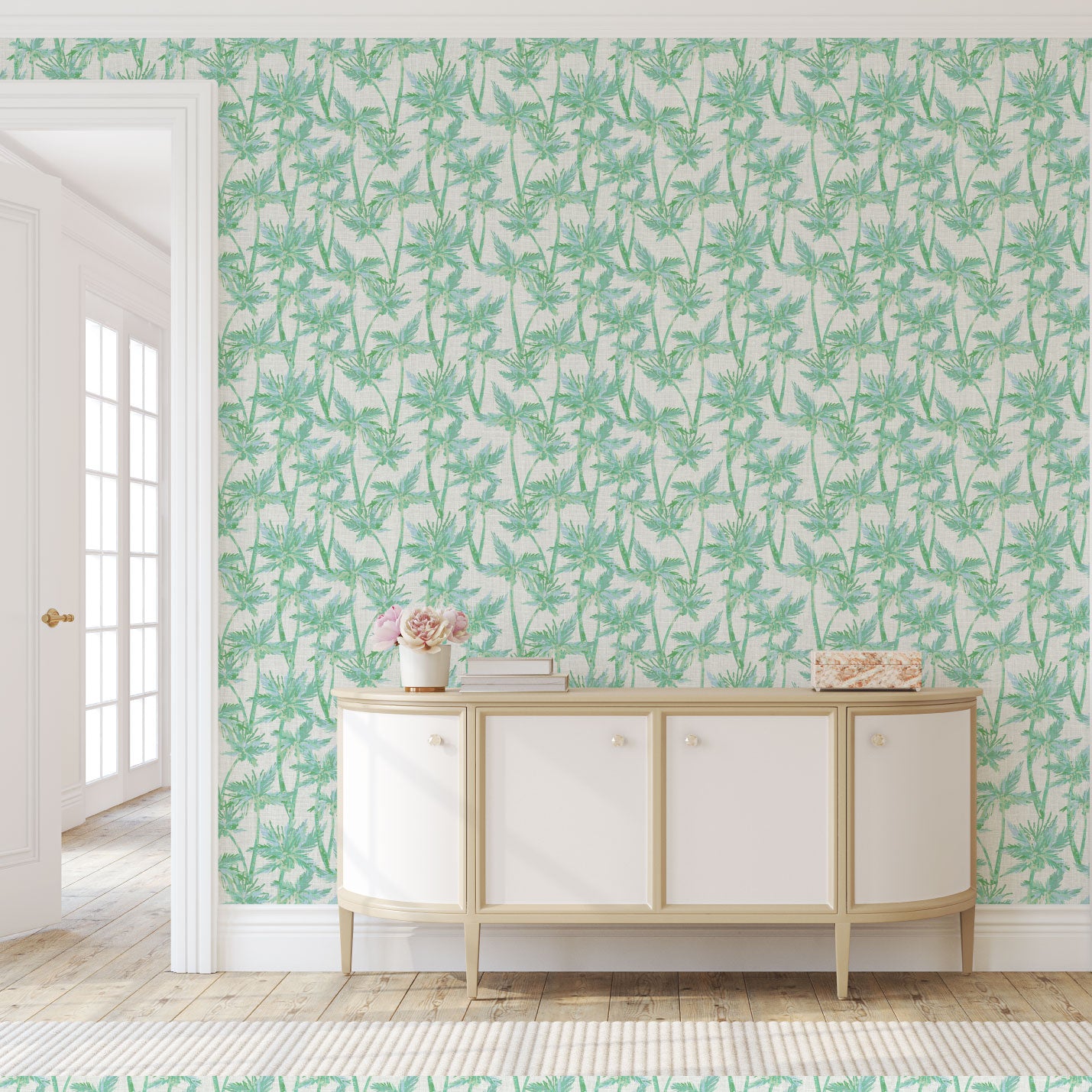 St. Elmo's Palm Trees Linen Wallpaper