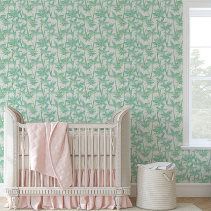 St. Elmo's Palm Trees Linen Wallpaper