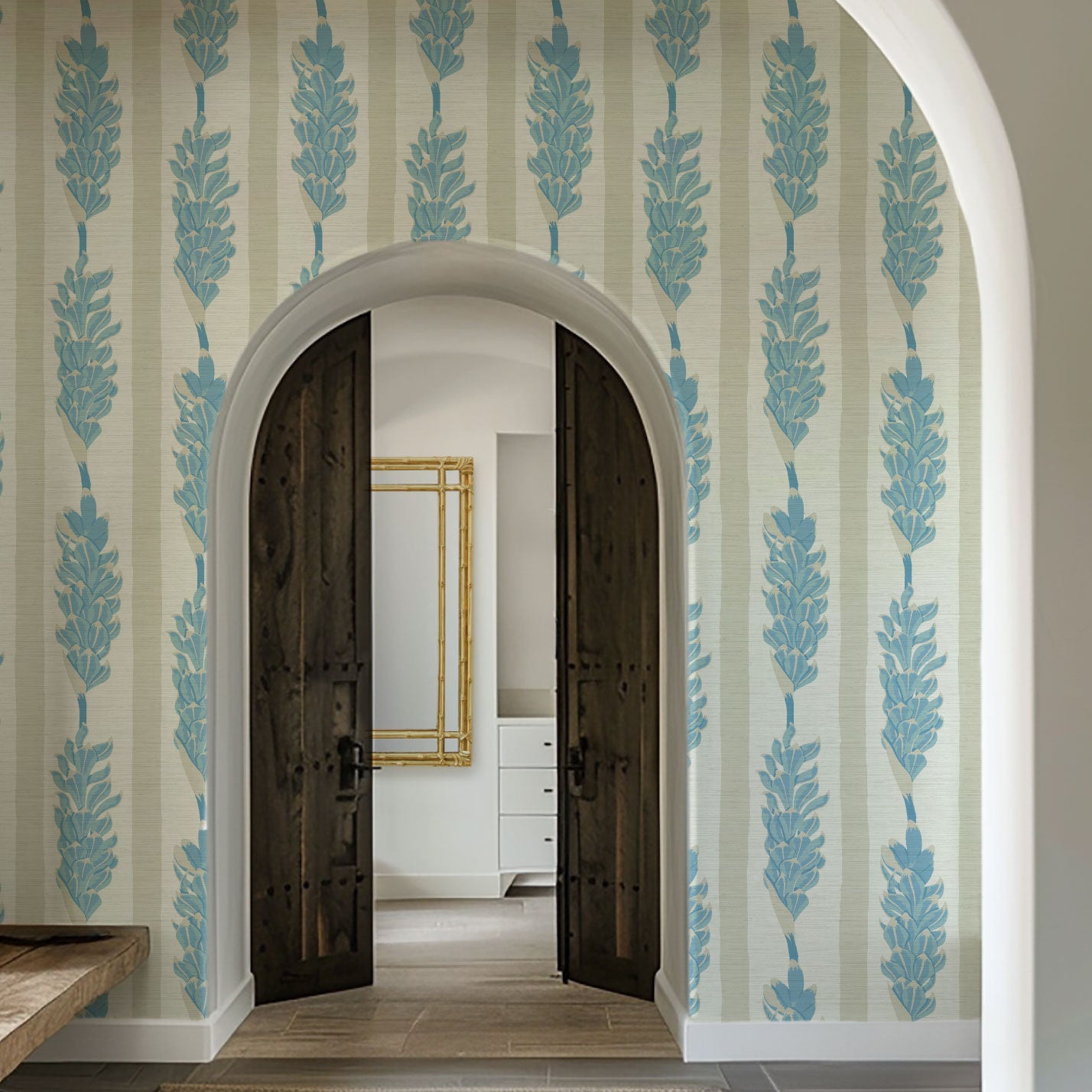 Summer Lovin' Floral Stripe Wallpaper Wallpaper