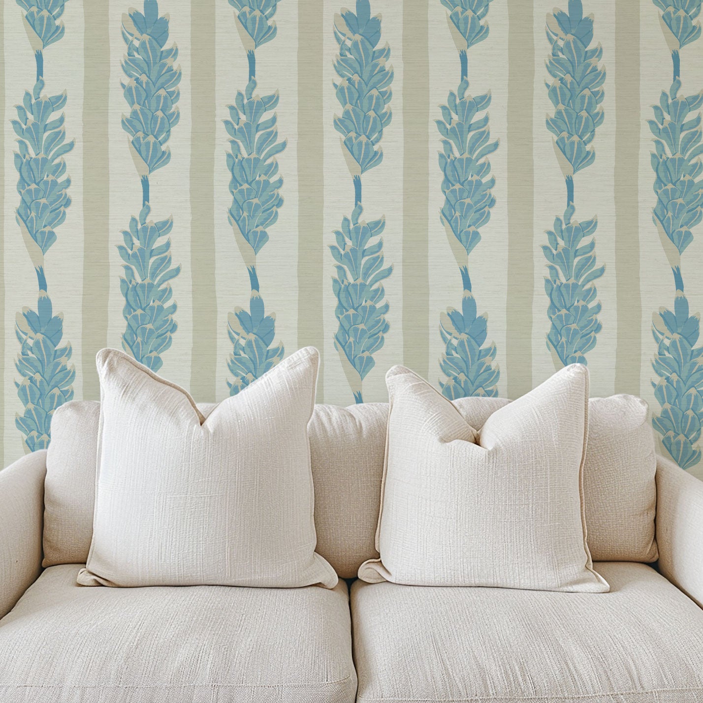 Summer Lovin' Floral Stripe Wallpaper Wallpaper