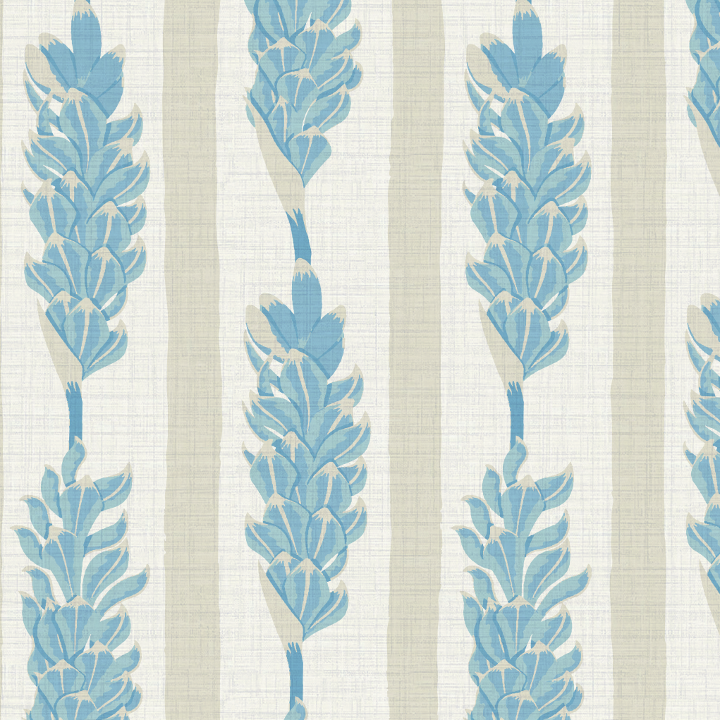 Summer Lovin' Floral Stripe Wallpaper Wallpaper